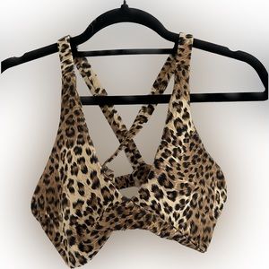 Leopard print sports bra